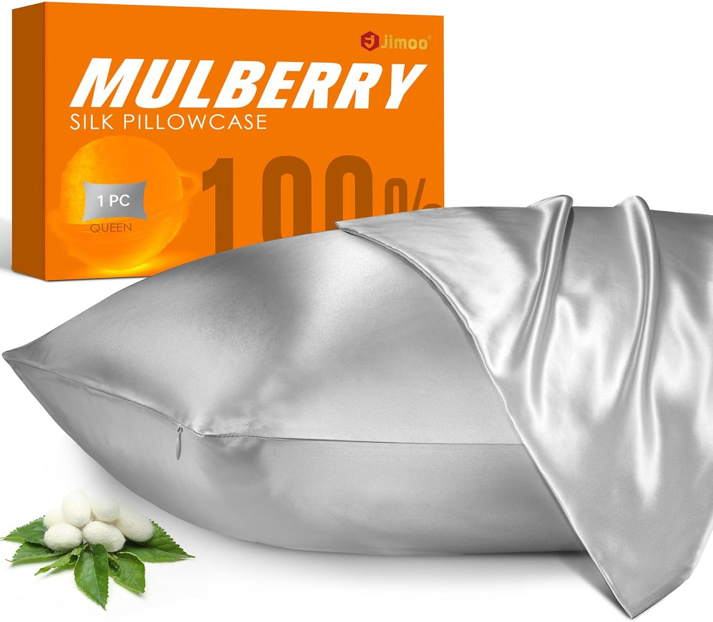 100% Mulberry Silk Pillowcase for Hair and Skin, 22 Momme