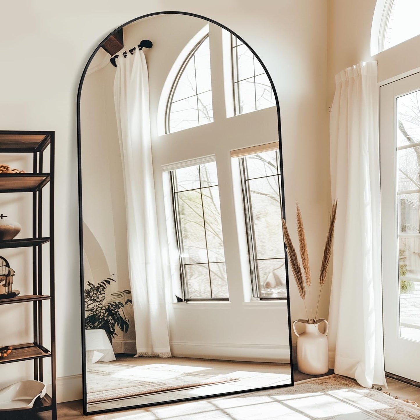 Antok Full Length Mirror 88x44 Oversized Floor Mirror Black