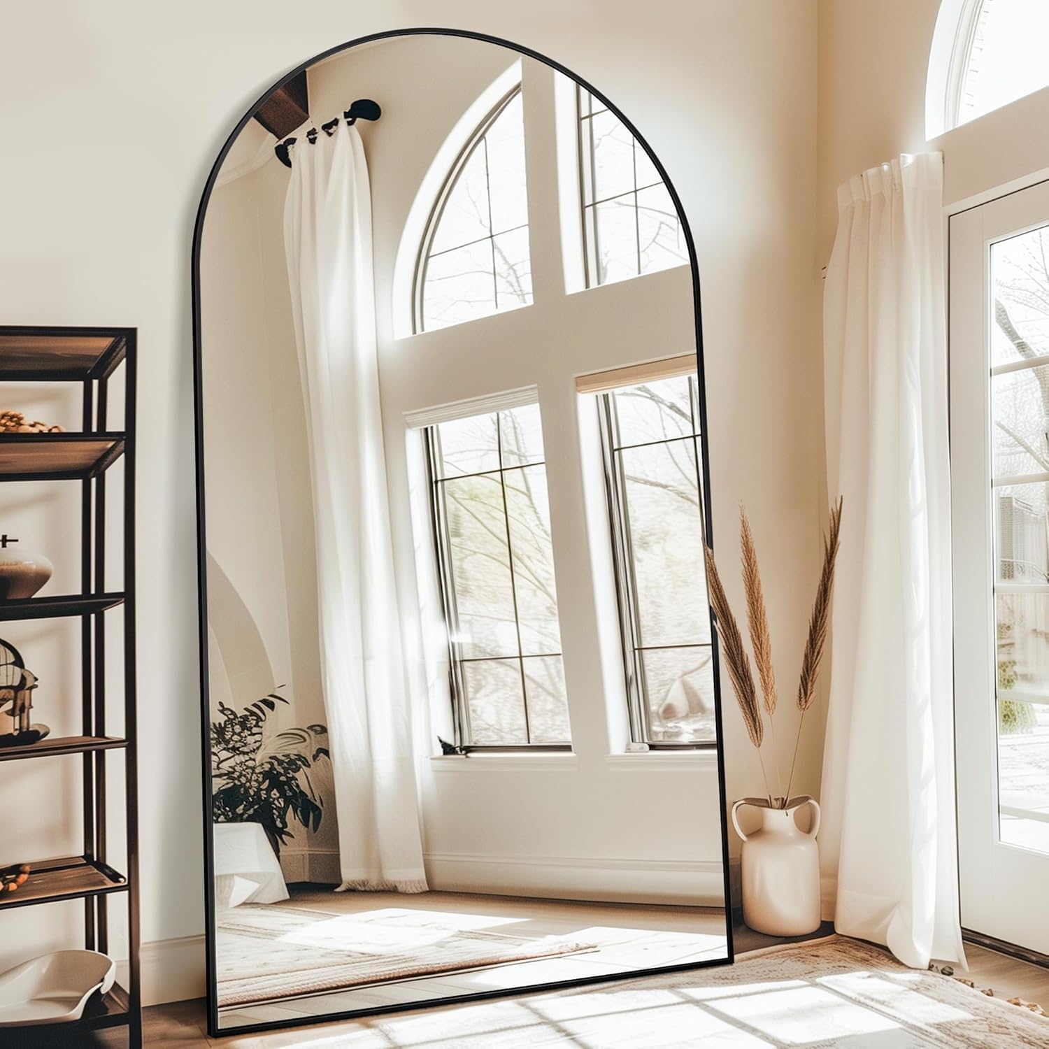 Antok Full Length Mirror 88x44 Oversized Floor Mirror Black
