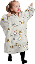 Wearable Blanket Hoodie for Kids Toddlers - Cozy Sherpa Hoodie