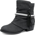 Girls Ankle Boots Side Zipper Low Heels - Velvet Lined Comfort