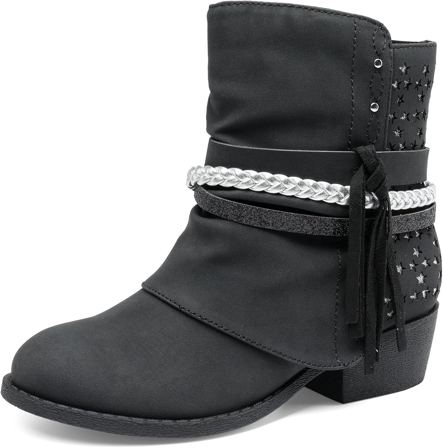 DREAM PAIRS Girls Ankle Boots with Side Zipper for Comfort
