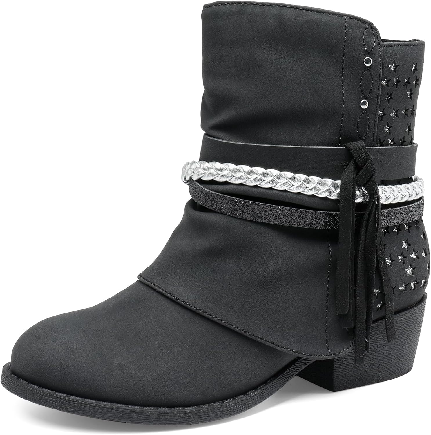 DREAM PAIRS Girls Ankle Boots with Side Zipper for Comfort