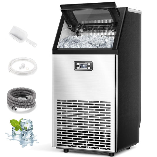 100 lb/Day Undercounter Ice Maker: Quick Clean, Stainless Steel