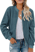 MIROL Women's Sherpa Fleece Jacket - Cozy Casual Zip Bomber