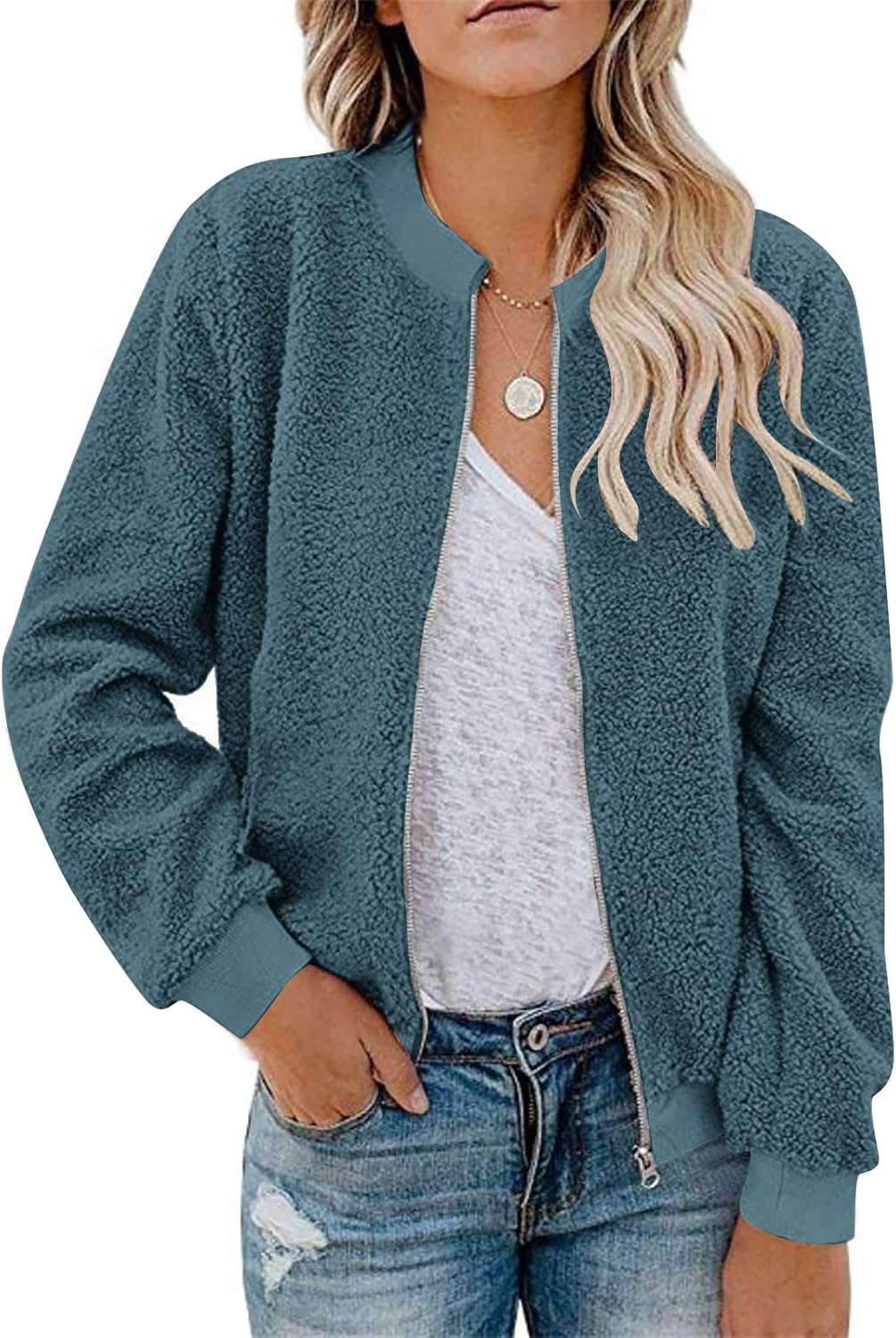 MIROL Women's Sherpa Fleece Jacket for Cozy Fall Fashion