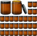 KEYWING 8 oz Candle Jars with Lids - Amber Glass 30 Pack