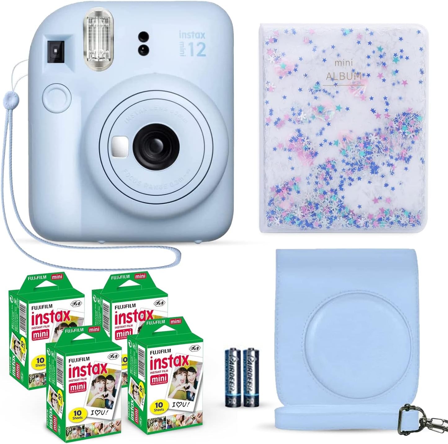 Fujifilm Instax Mini 12 Camera Bundle: Capture Memories in Pastel Blue