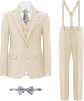 Boys' Formal Suit Set with Suspenders and Adjustable (Style 9C4W)