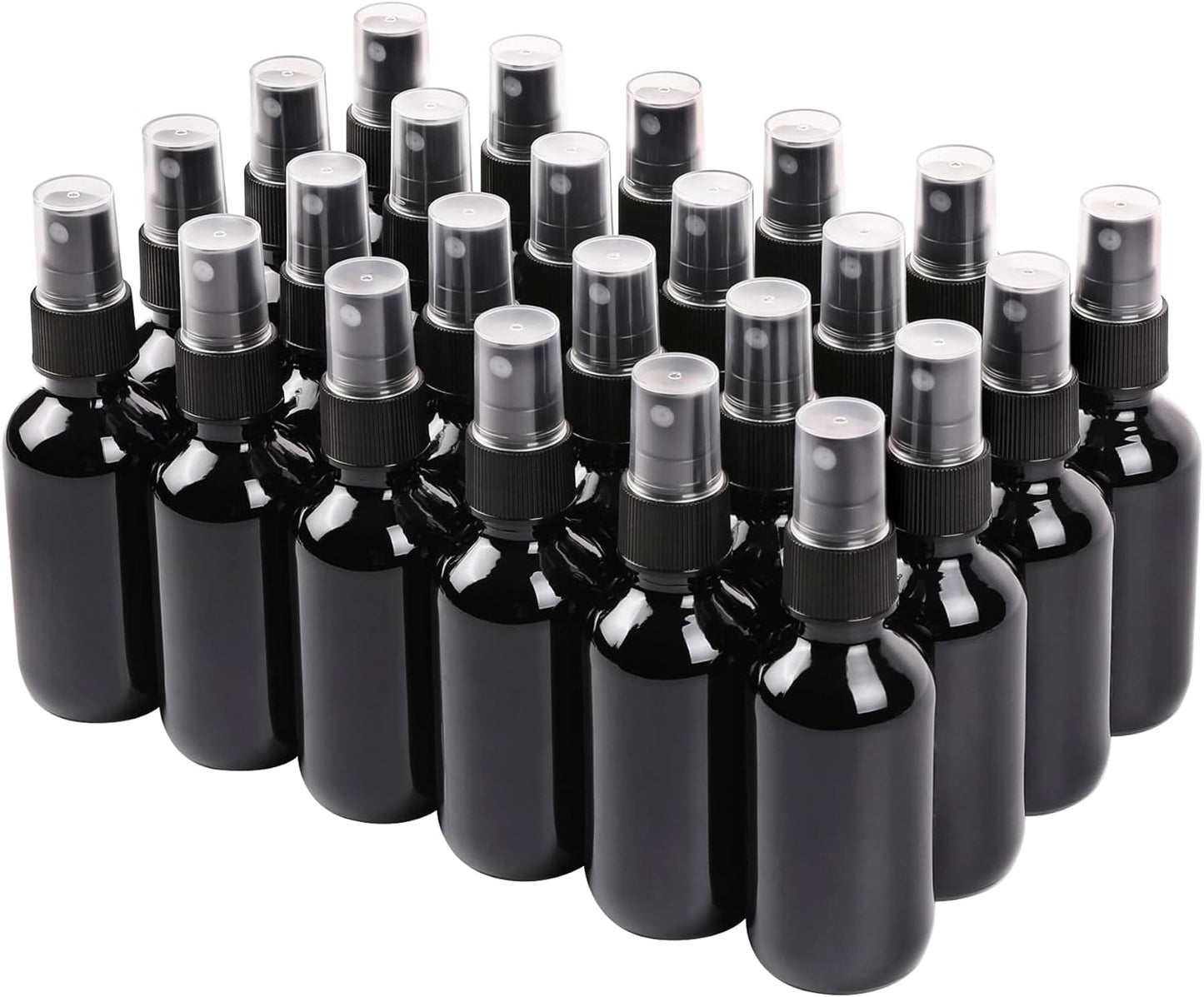 Mini Black Glass Spray Bottles 2oz x24 - Clean & Hydrate