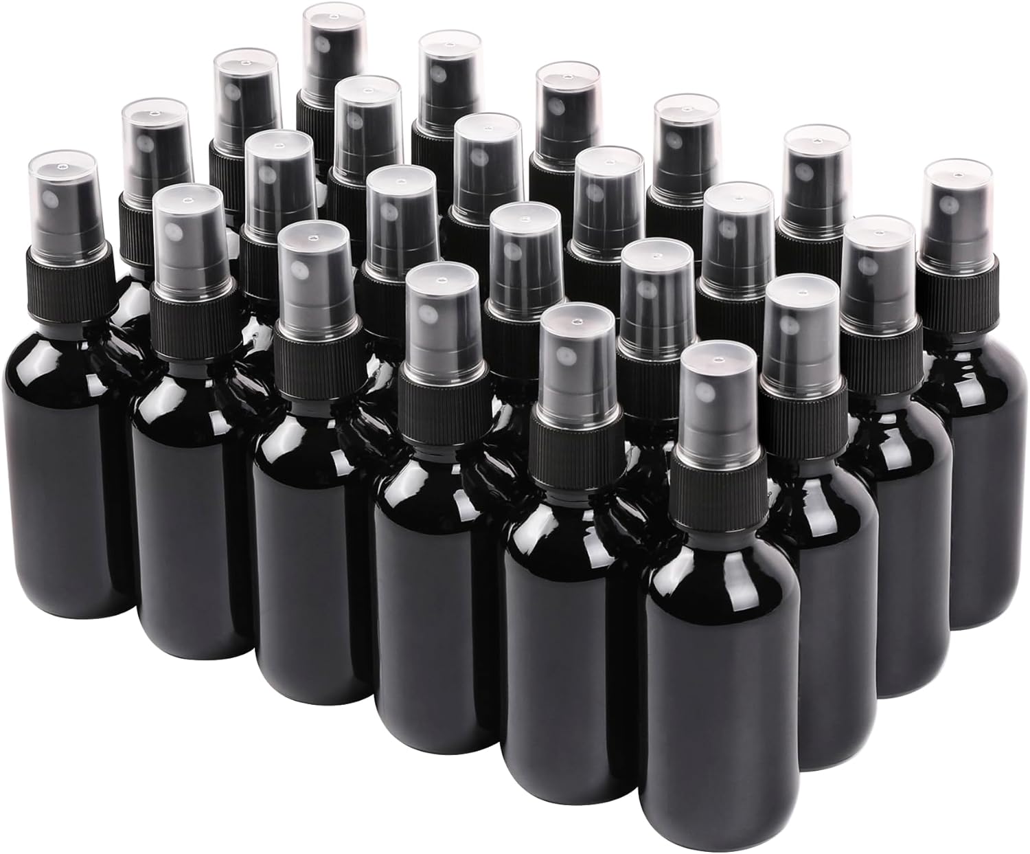 Mini Black Glass Spray Bottles 2oz x24 - Clean & Hydrate