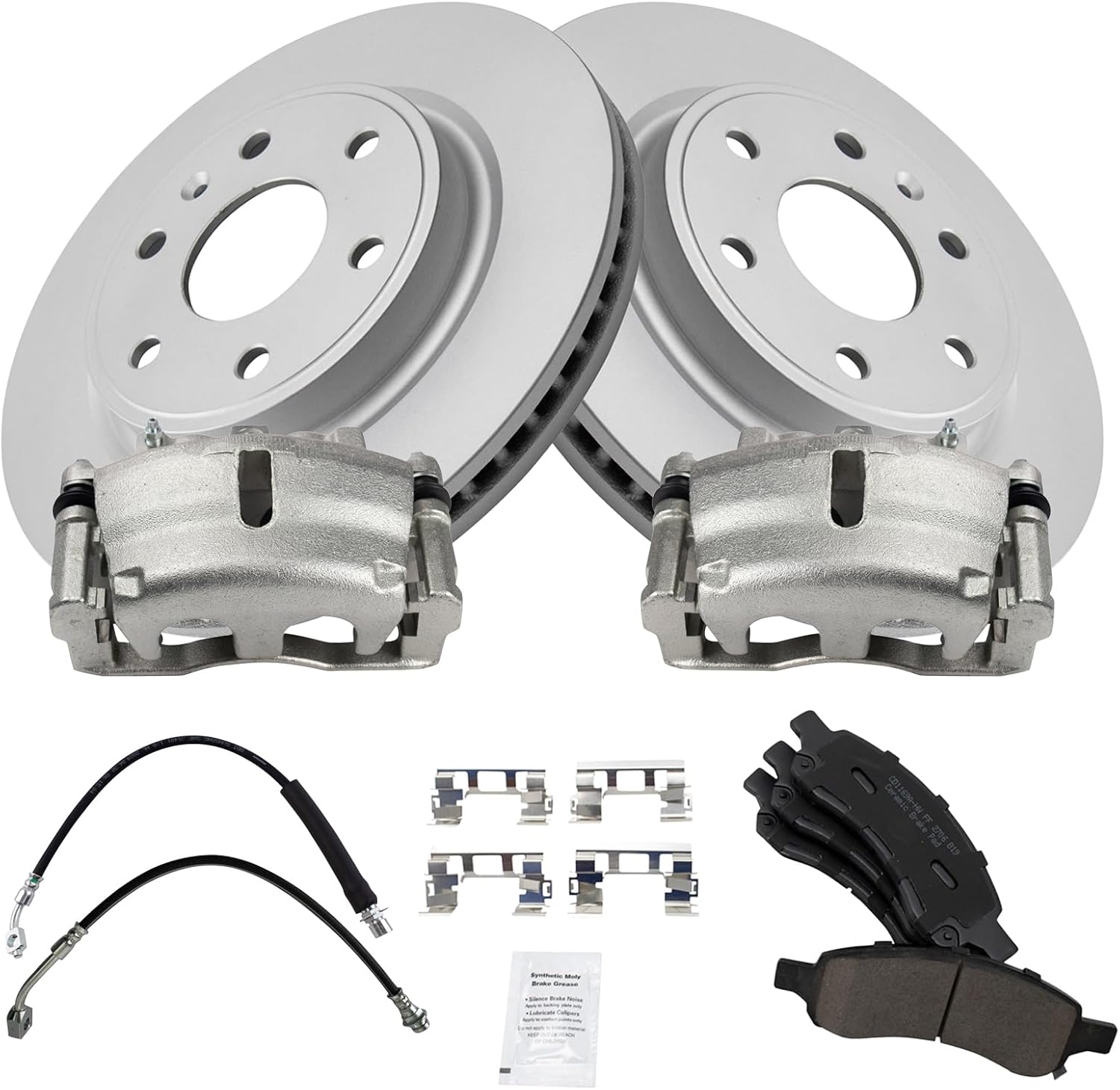 TRQ Front Brake Pad & Rotor Kit for 2017 Chevrolet Traverse