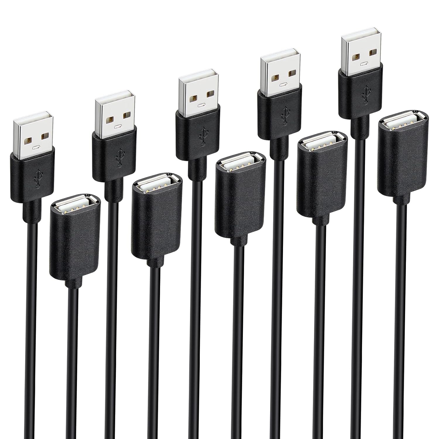Smays 5-Pack USB Extension Cords - Extend Your Reach Easily!
