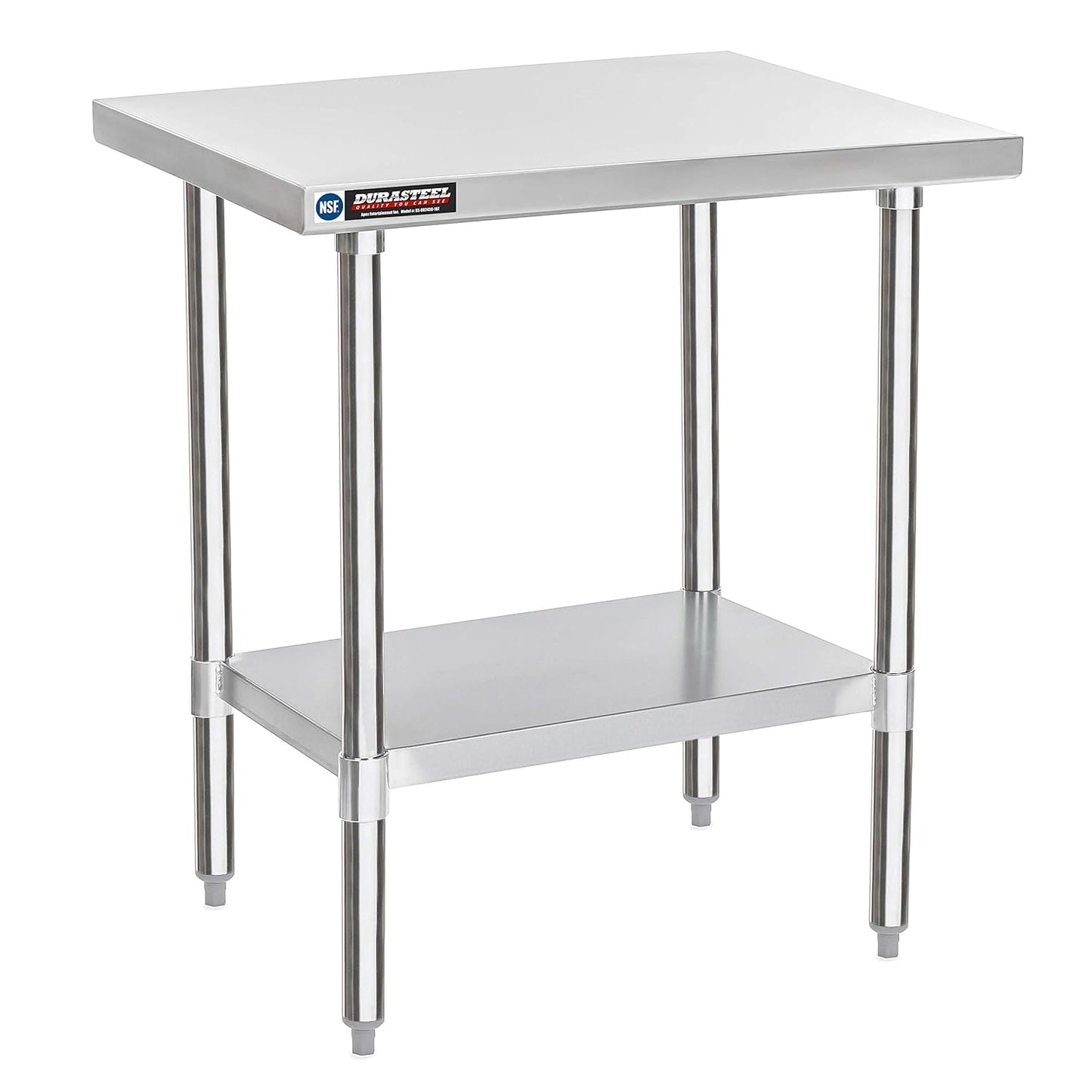 DuraSteel 24x30 Stainless Kitchen Island - Commercial Grade with Under Shelf