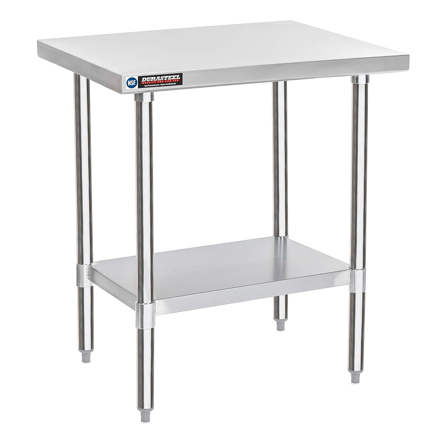 DuraSteel 24x30 Stainless Kitchen Island - Commercial Grade with Under Shelf
