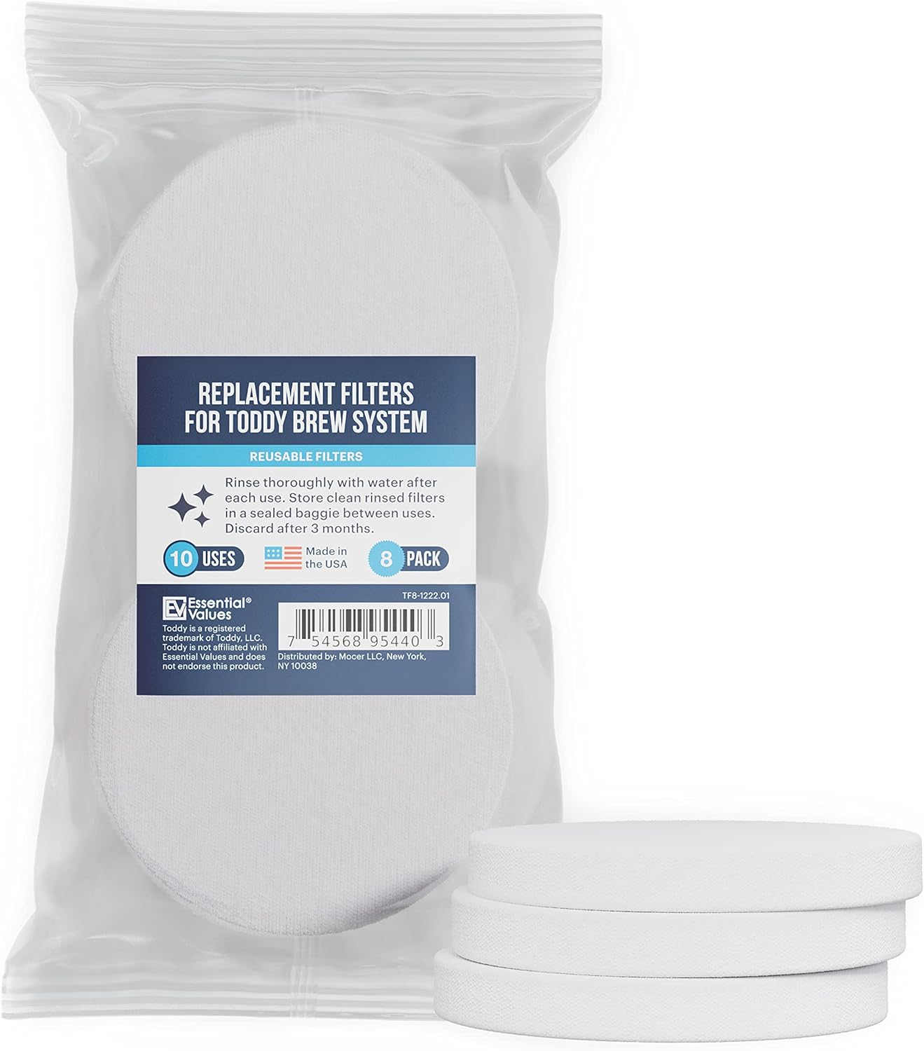 Essential Values Toddy Filter - Reusable 8 Pack