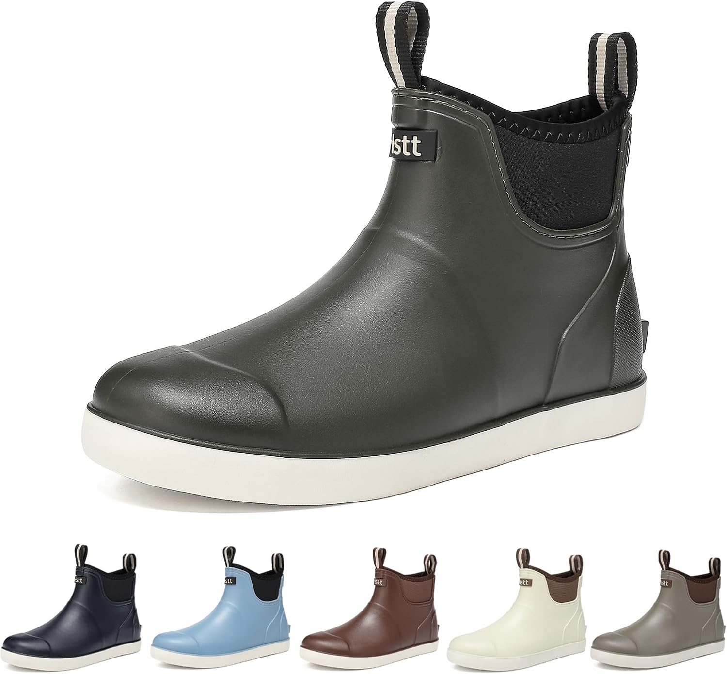 Mens Deck Boots Waterproof Rain Boots for Fishing and Gardening