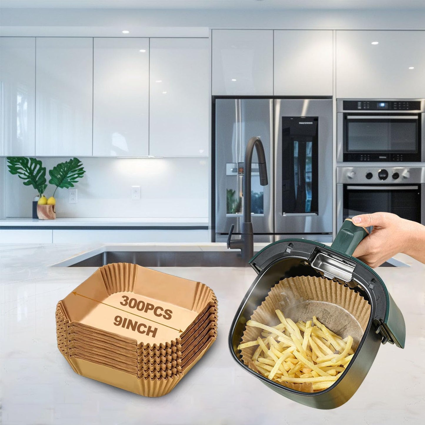 300 Non-Stick Air Fryer Liners - Oil Proof & Waterproof