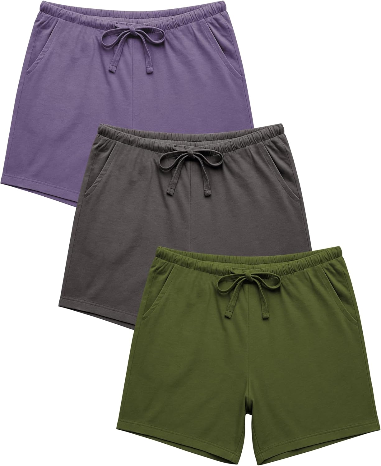 Comfortable Multi-Pack Cotton Sleep Pajama Shorts for Women