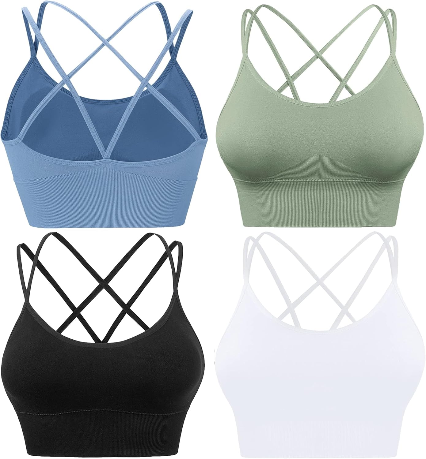 High Impact Sports Bras for Women with Cross Back Design