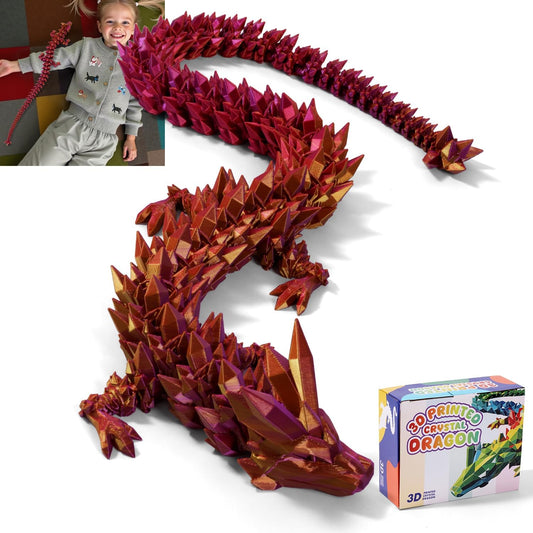 Giant 3D Printed Dragon Model - 31.5 Inch Articulated Figure