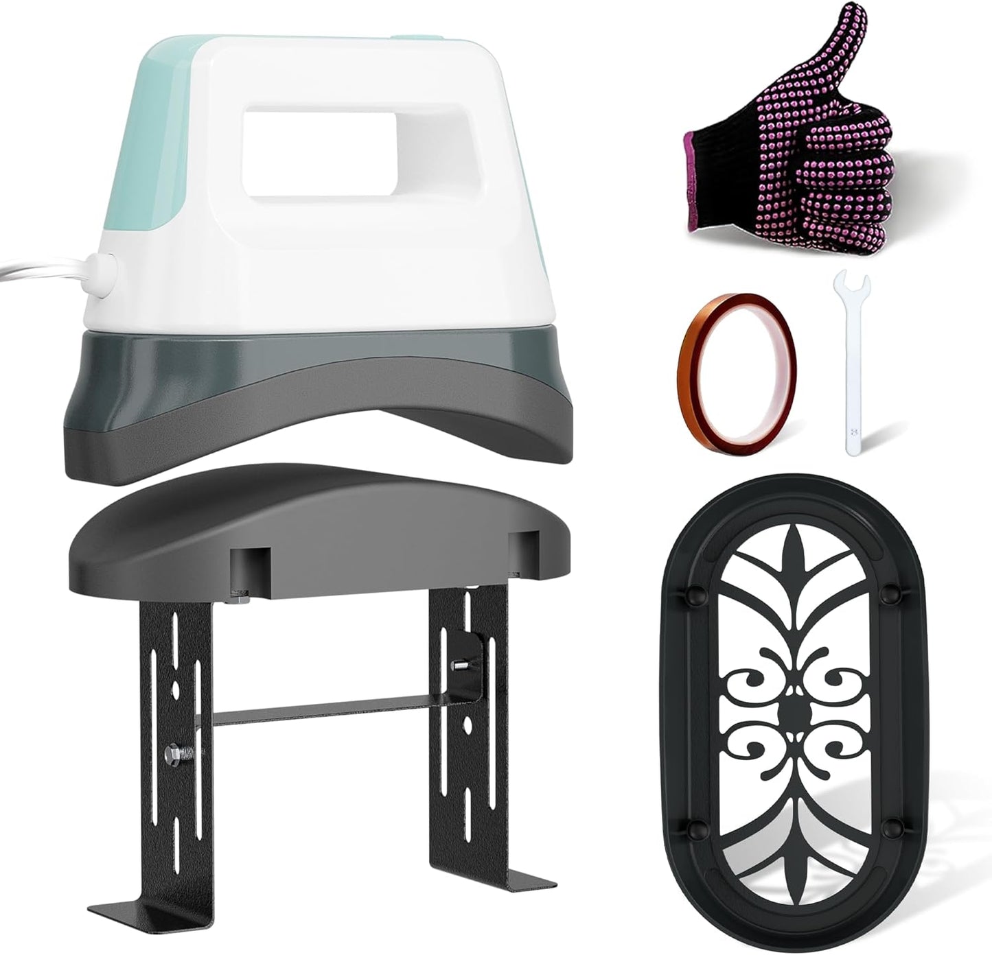 Portable Hat Heat Press with 6.3in Ceramic-Coated Plate