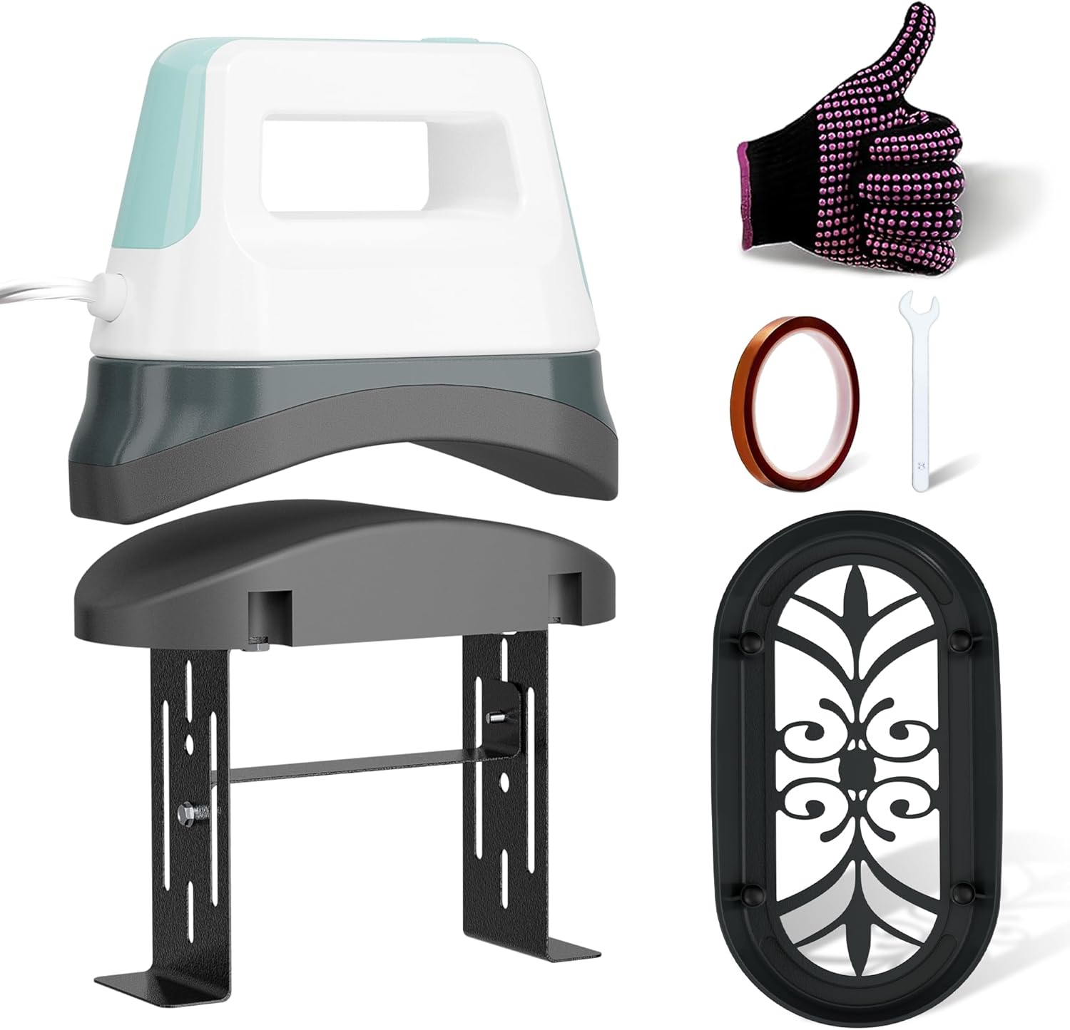 Portable Hat Heat Press with 6.3in Ceramic-Coated Plate