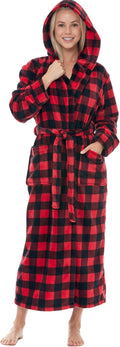 Alexander Del Rossa Womens Robe - Long Plush Hooded Bathrobe, Thick