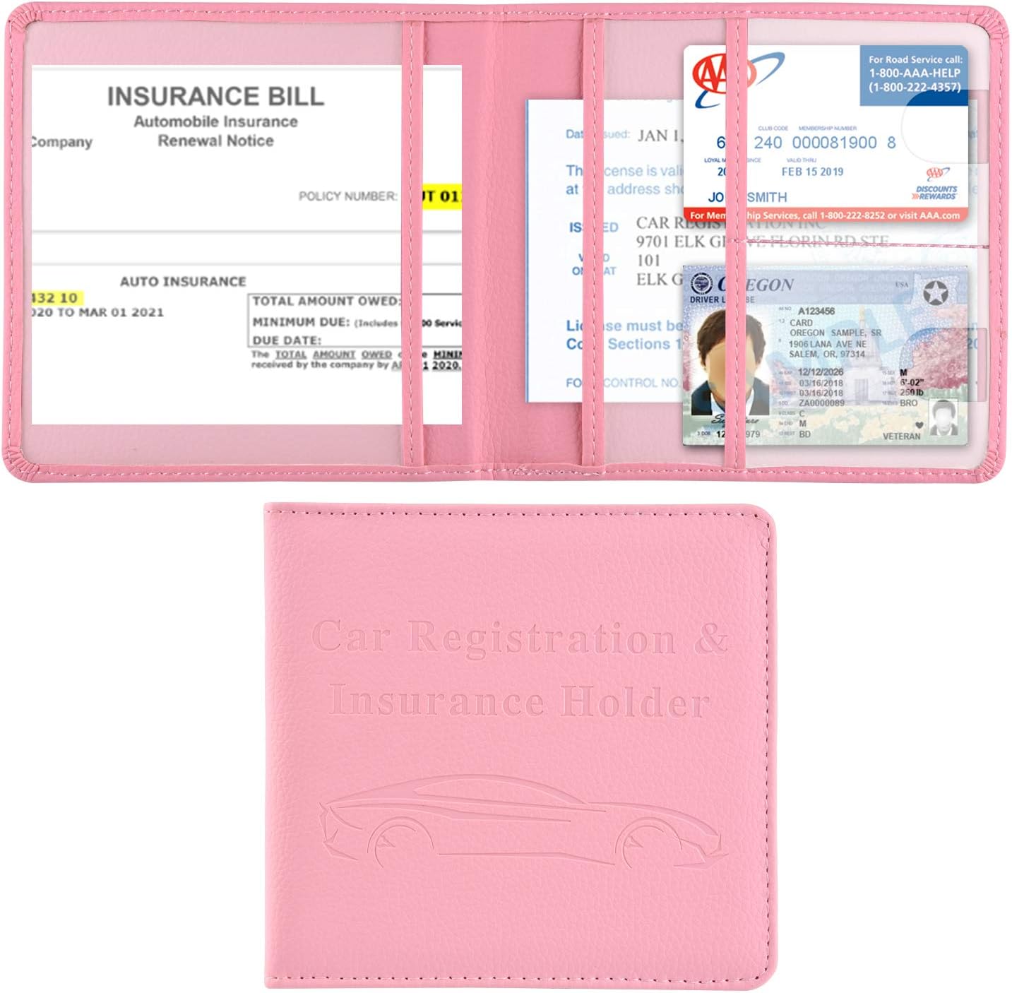 Pink Car Registration & Insurance Holder by Cacturism