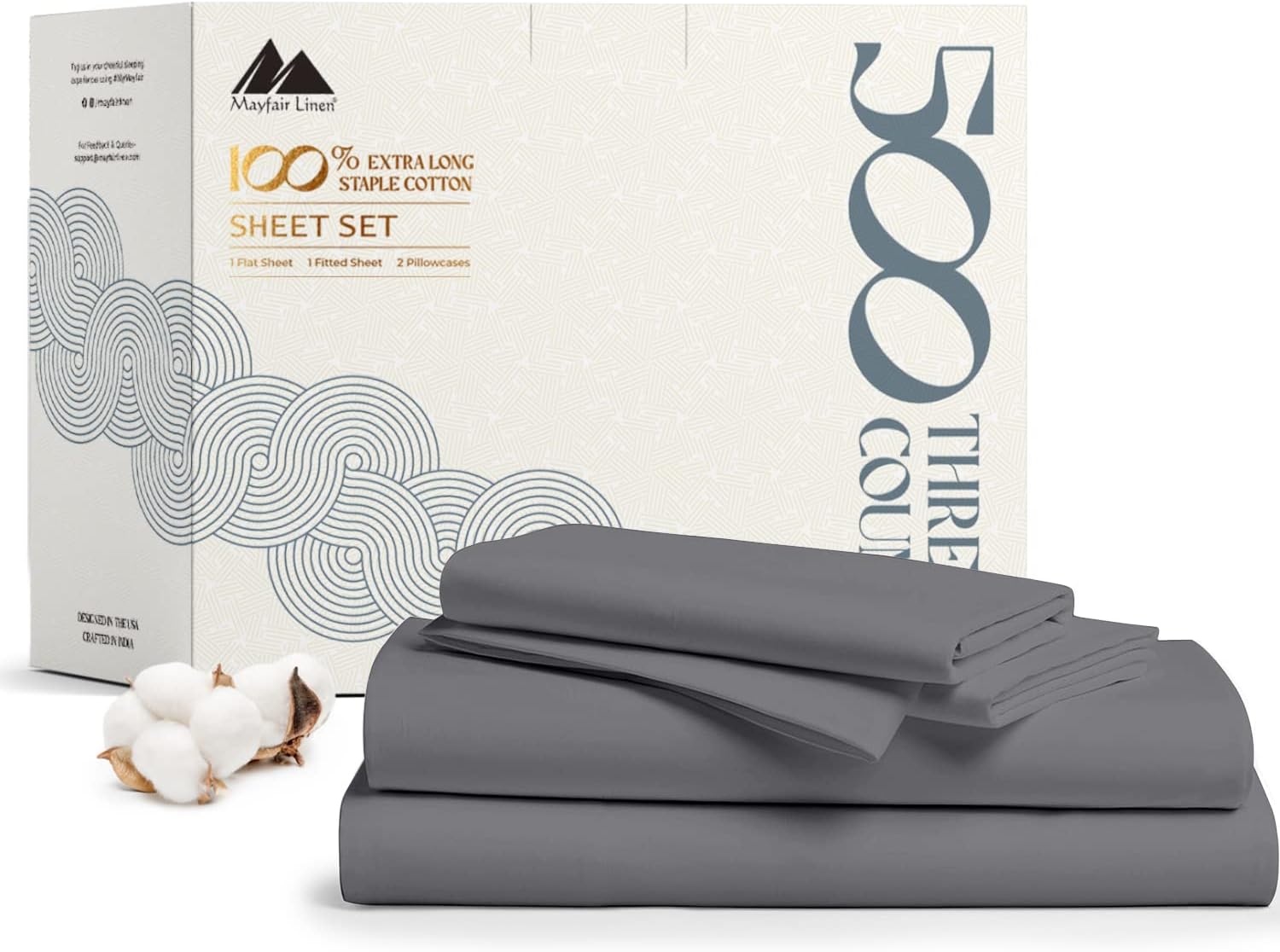Mayfair Linen 100% Cotton Full Bed Sheets Set - Soft & Cooling