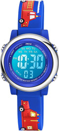 Venhoo Boys 3D Cartoon Waterproof Watch - Flashing Lights Fun!