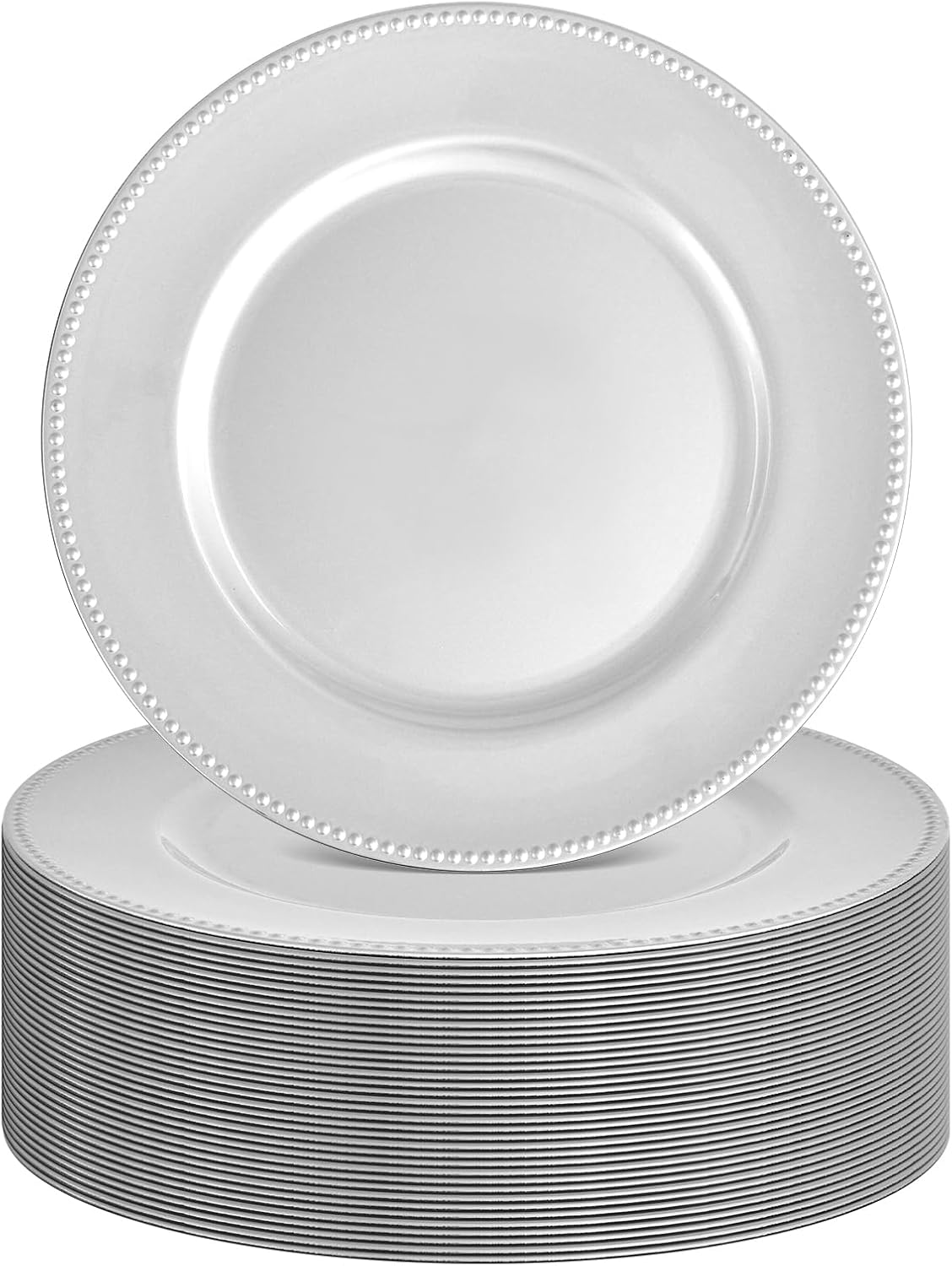 Elegant 13 Silver Charger Plates - Reusable for Weddings & Events