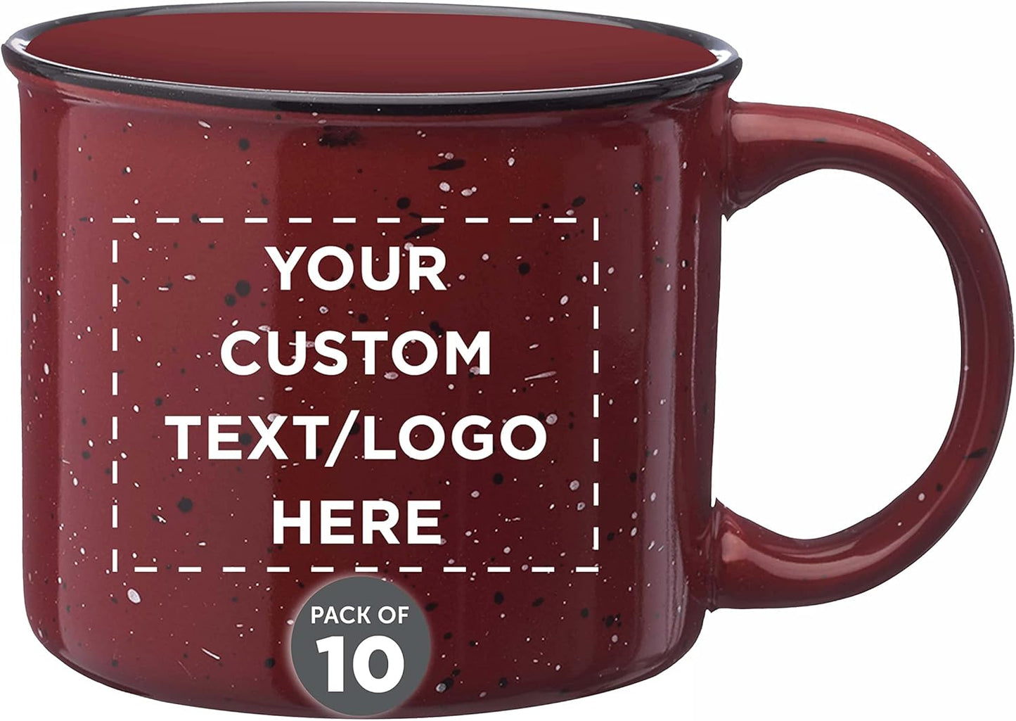 Custom Ceramic Campfire Coffee Mugs Set of 10 for All Occasions