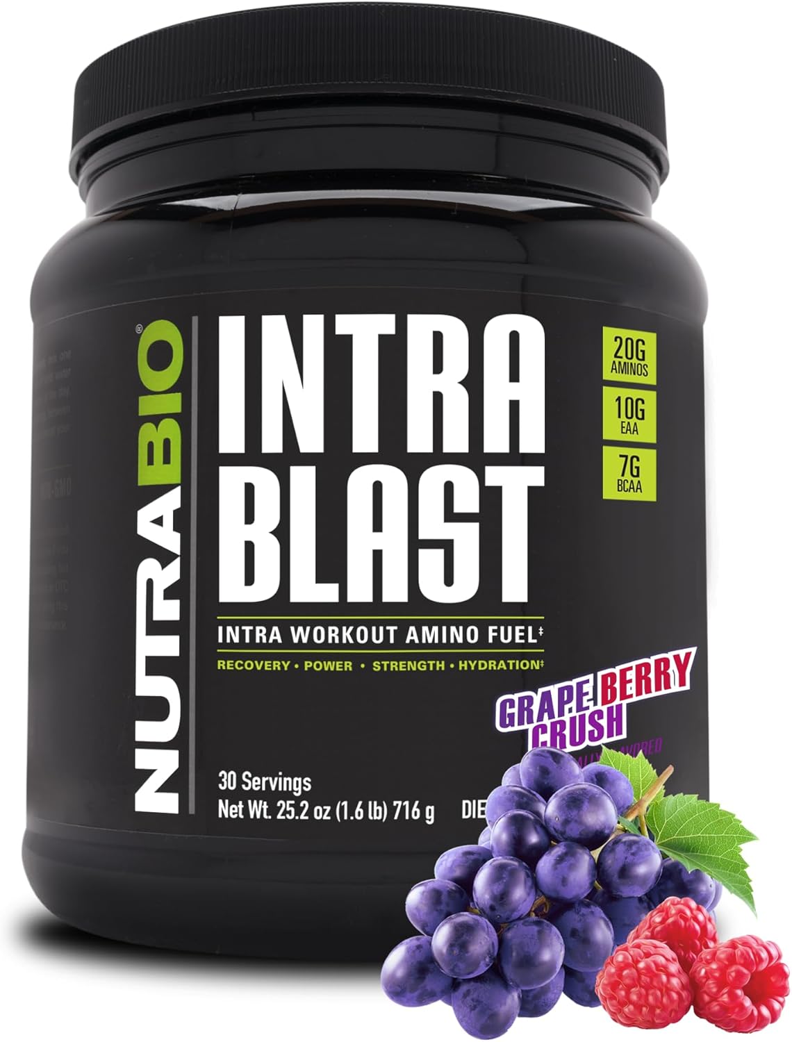 NutraBio Intra Blast BCAA Powder for Muscle Growth & Recovery