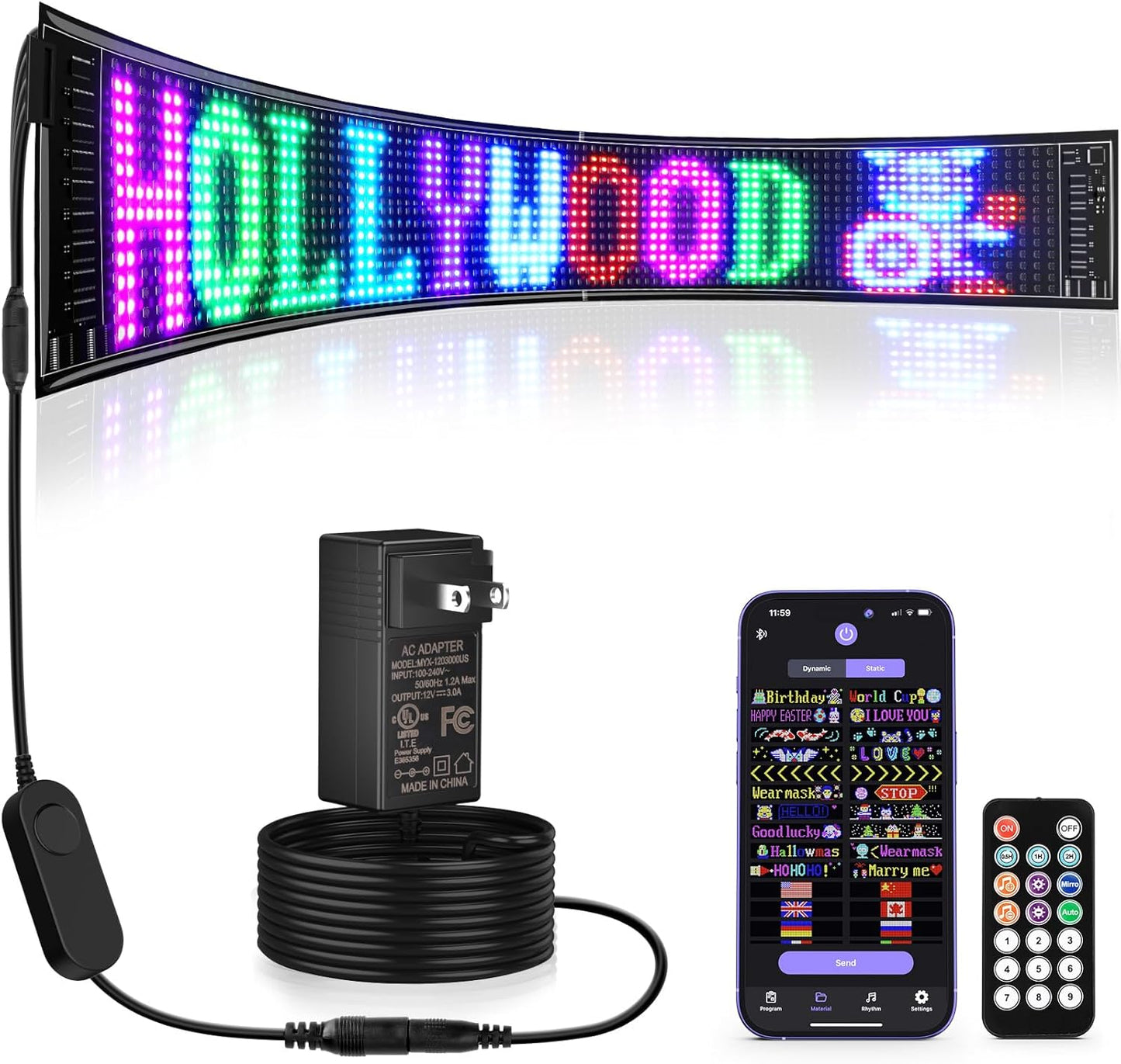 Rayhome Large Programmable LED Sign for Custom Text Display
