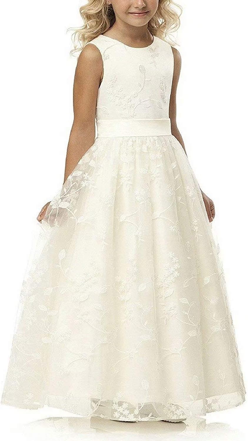 Abaowedding A Line Wedding Pageant Lace Flower Girl Dress