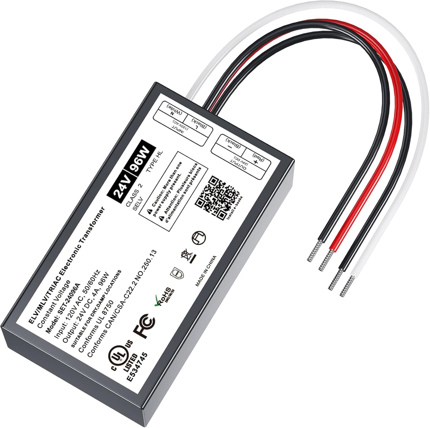 96W Dimmable LED Driver for Low Voltage Lighting Projects
