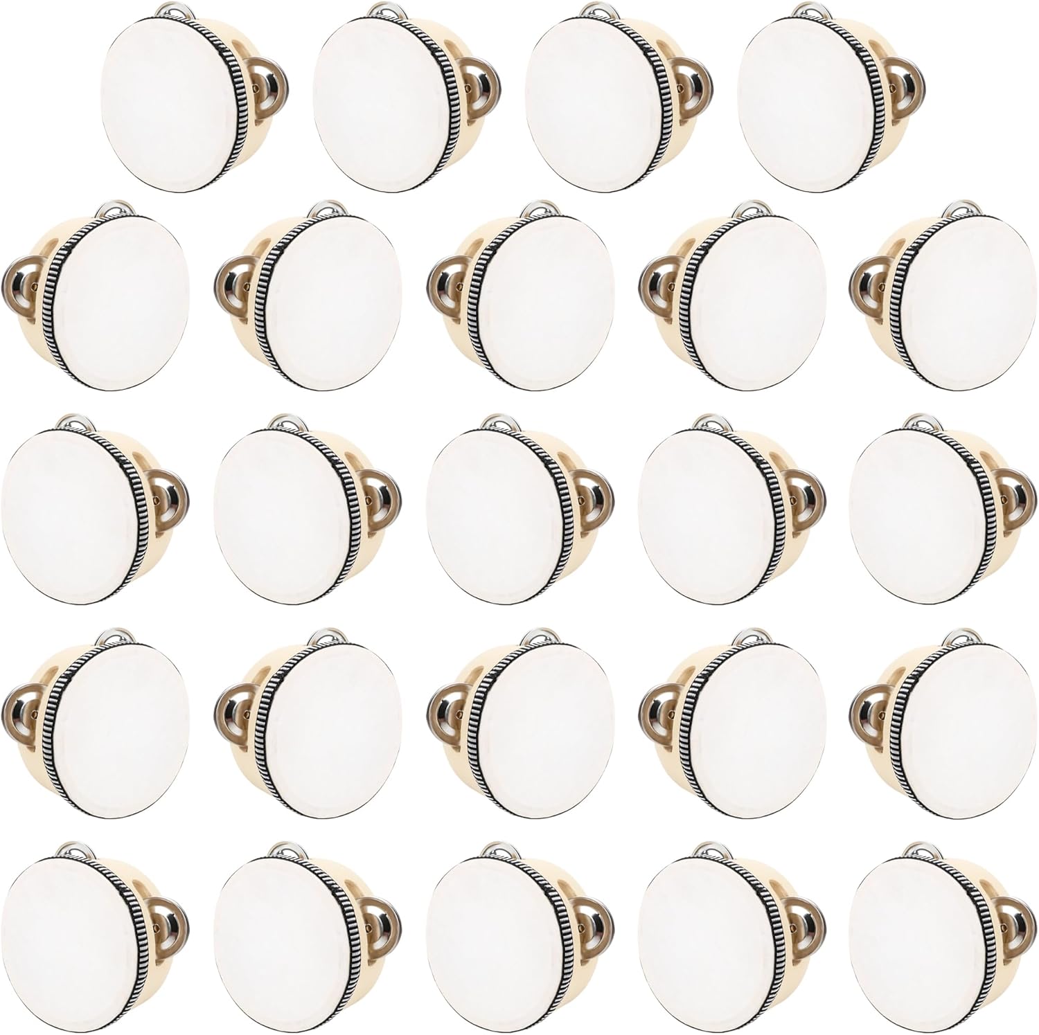 24 Pcs 4 Inch Wedding Tambourines for Musical Celebrations