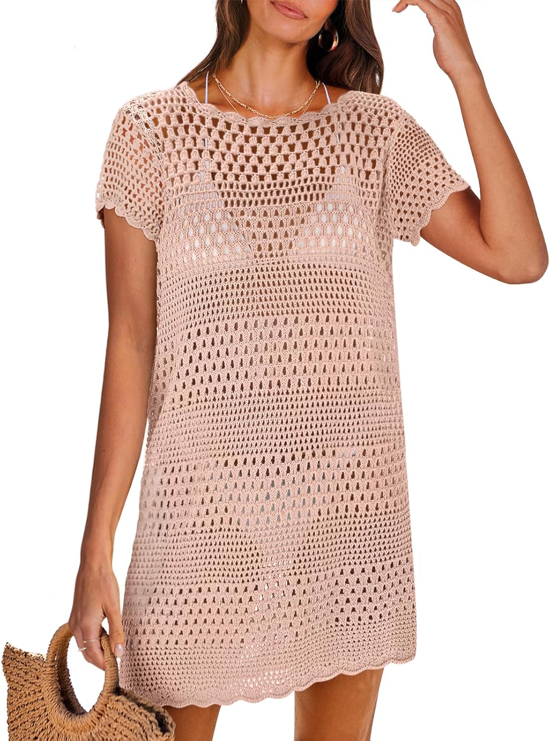 ANRABESS Crochet Bathing Suit Cover Up for Women Summer Style