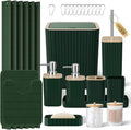 Bathroom Accessories Set 25PC Green Shower Curtain Set - Full Bath Kit