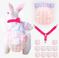 Disposable Rabbit Diapers Small Pee Pads with Suspenders - 10 Pack