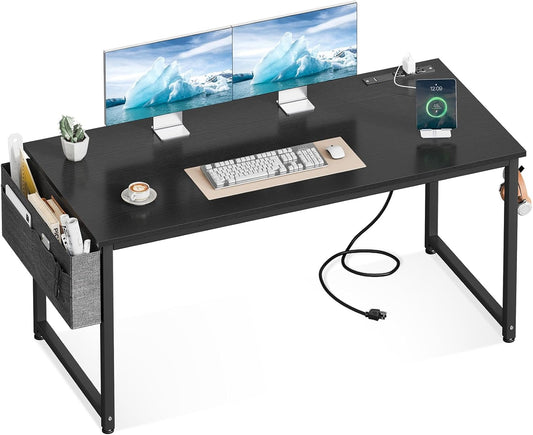 ODK 55 Inch Computer Desk with Power Outlets and Storage Bag
