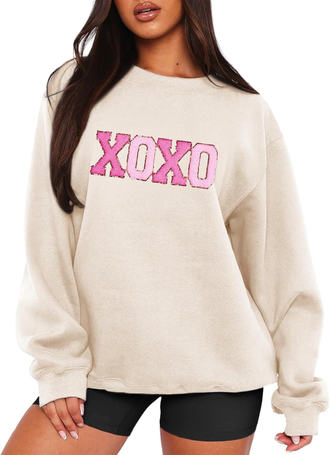 Chenille Patch Valentine Sweatshirt ~ Cozy Chic!