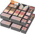 Drawer Organizer 24 Pack - Modular Closet and Drawer Bins