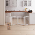 Full Metal Freestanding Dog Gate with Door - 80in W x 24in H