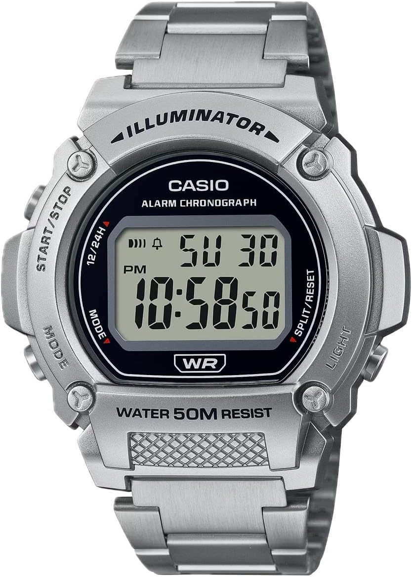 Casio W219H Series Mens Digital Watch with 50M Water Resistance