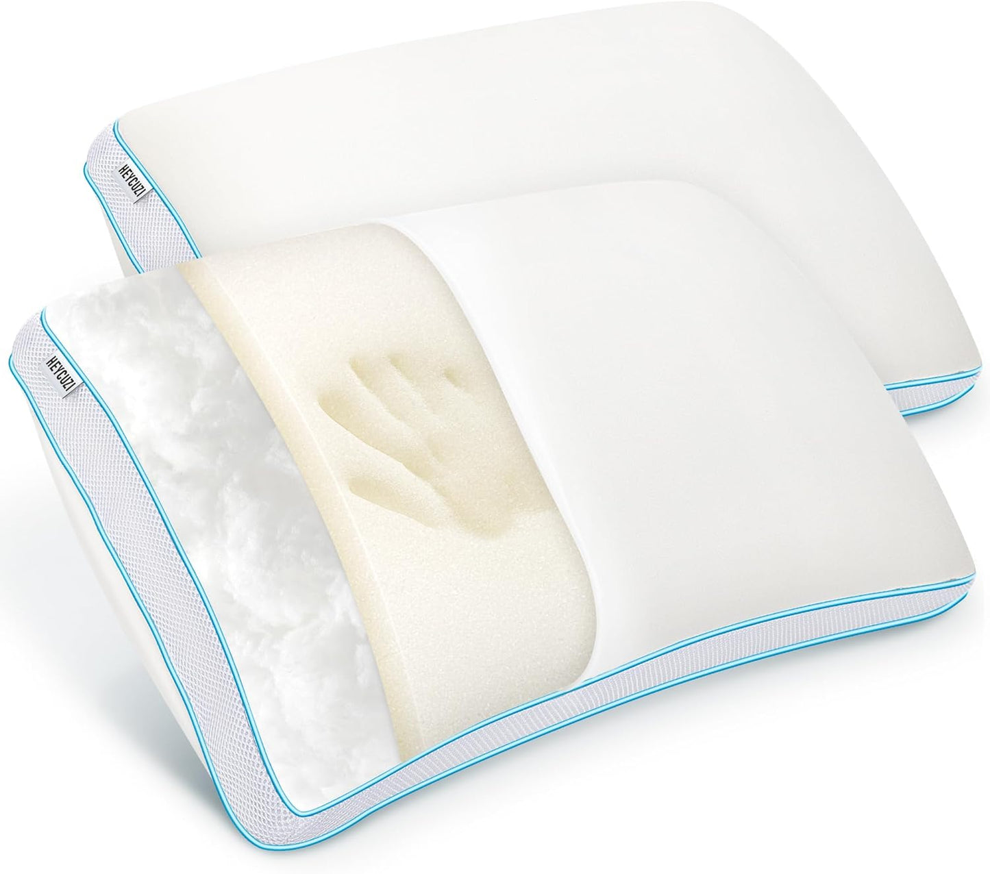 Pillows Queen Size Set of 2 for Sleeping - Fluffy Comfort