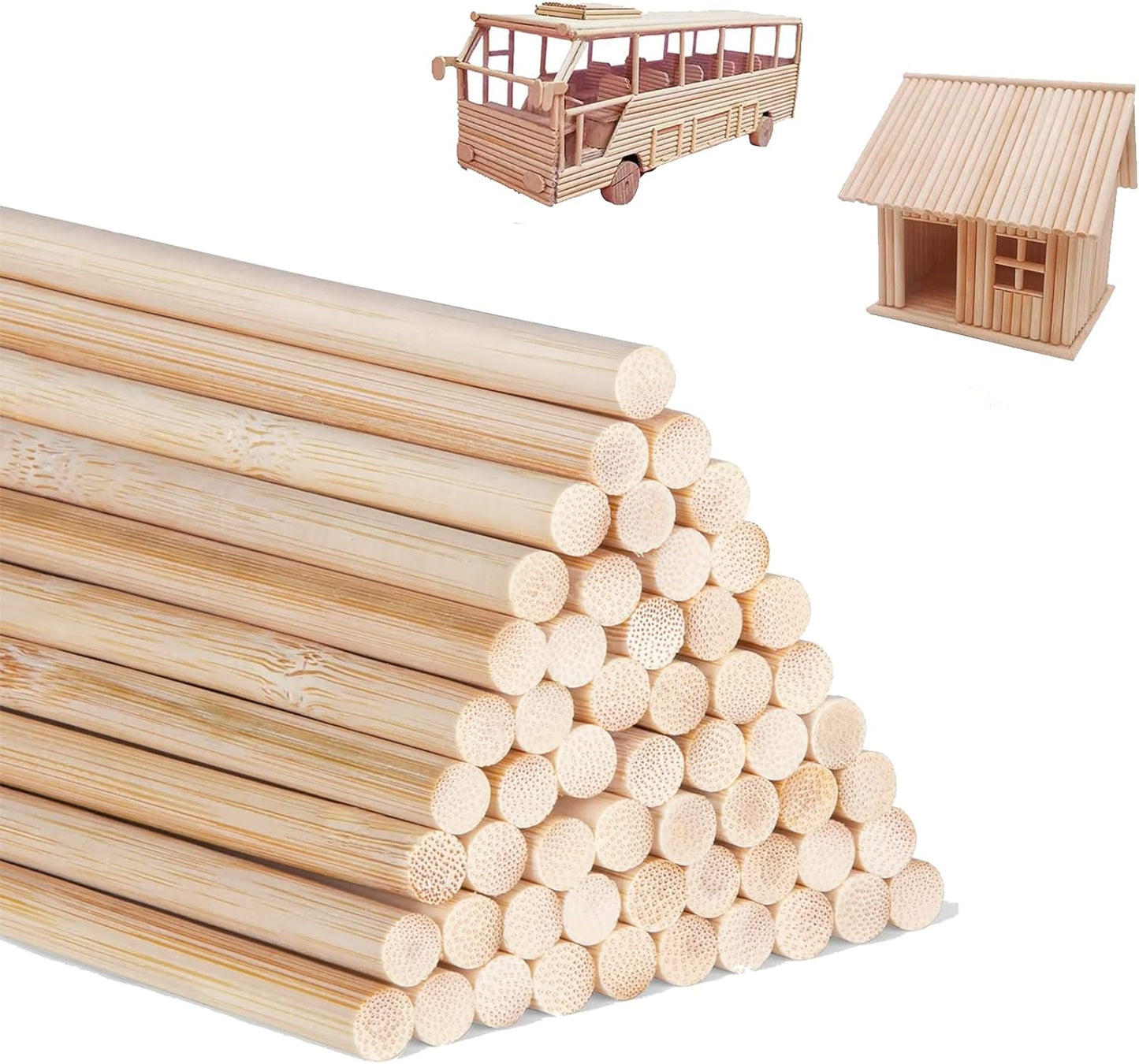 3/8 x 36 Inch Bamboo Dowel Rods for Crafts and DIY Projects