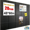 Cork Boards for Walls 48x60 Black Felt Tiles - Reusable Bulletin Board