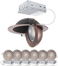 Canless Gimbal LED 4-inch 6PACK - Swivel 90 Tilt 360 Rotation